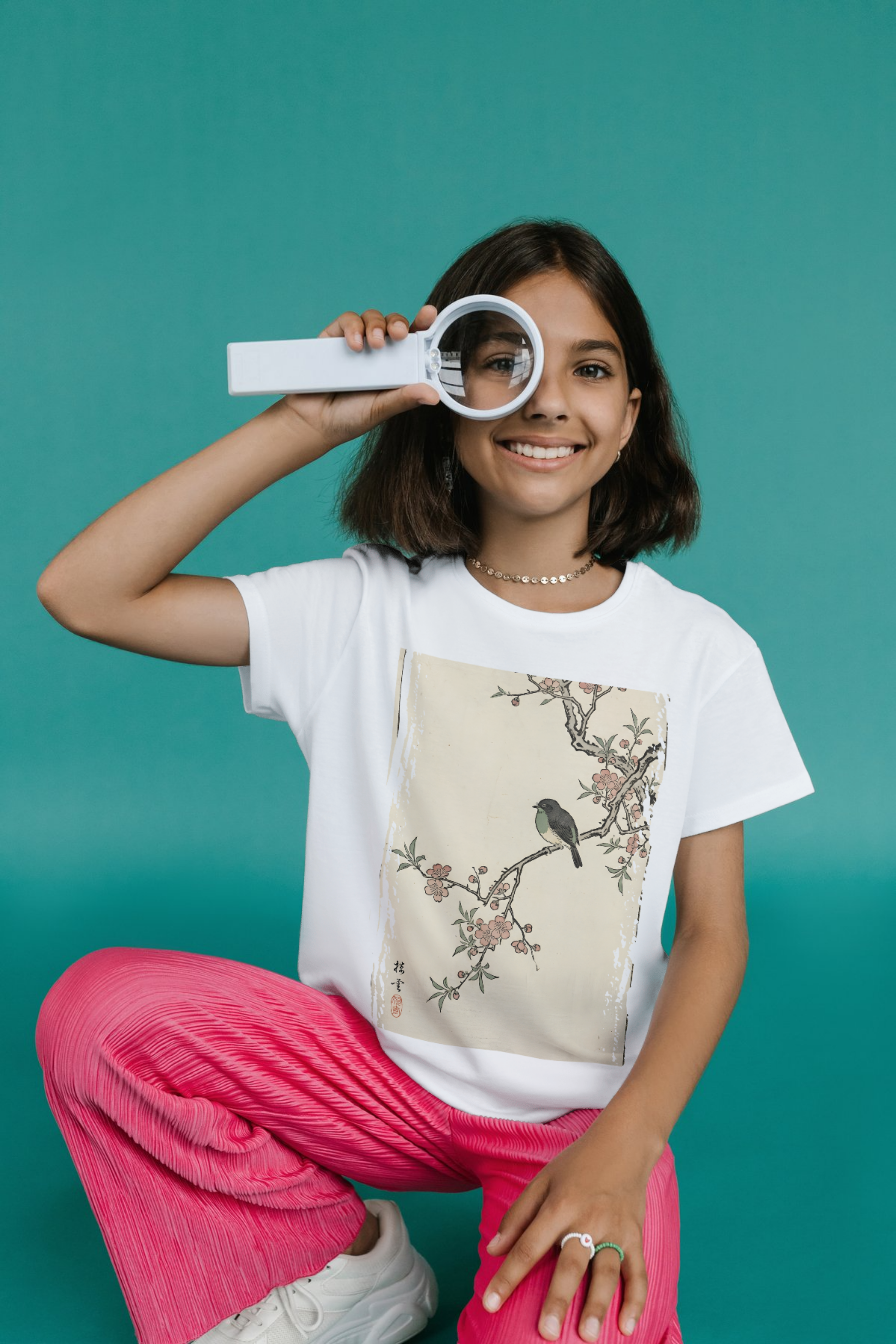 Spring Serenity: Sparrow and Cherry Blossom T-Shirt