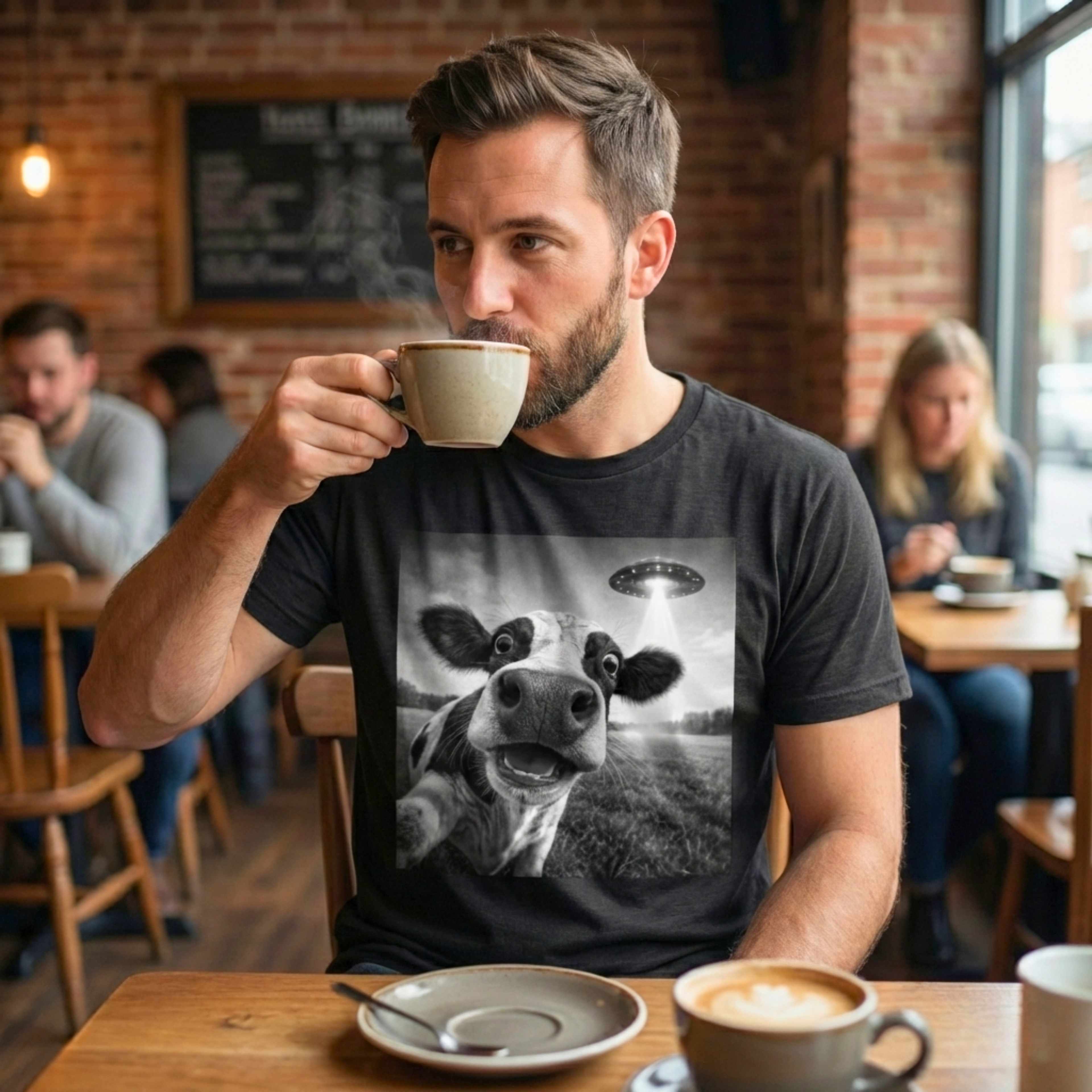 The Final Moo-ment: Cow UFO Selfie Tee