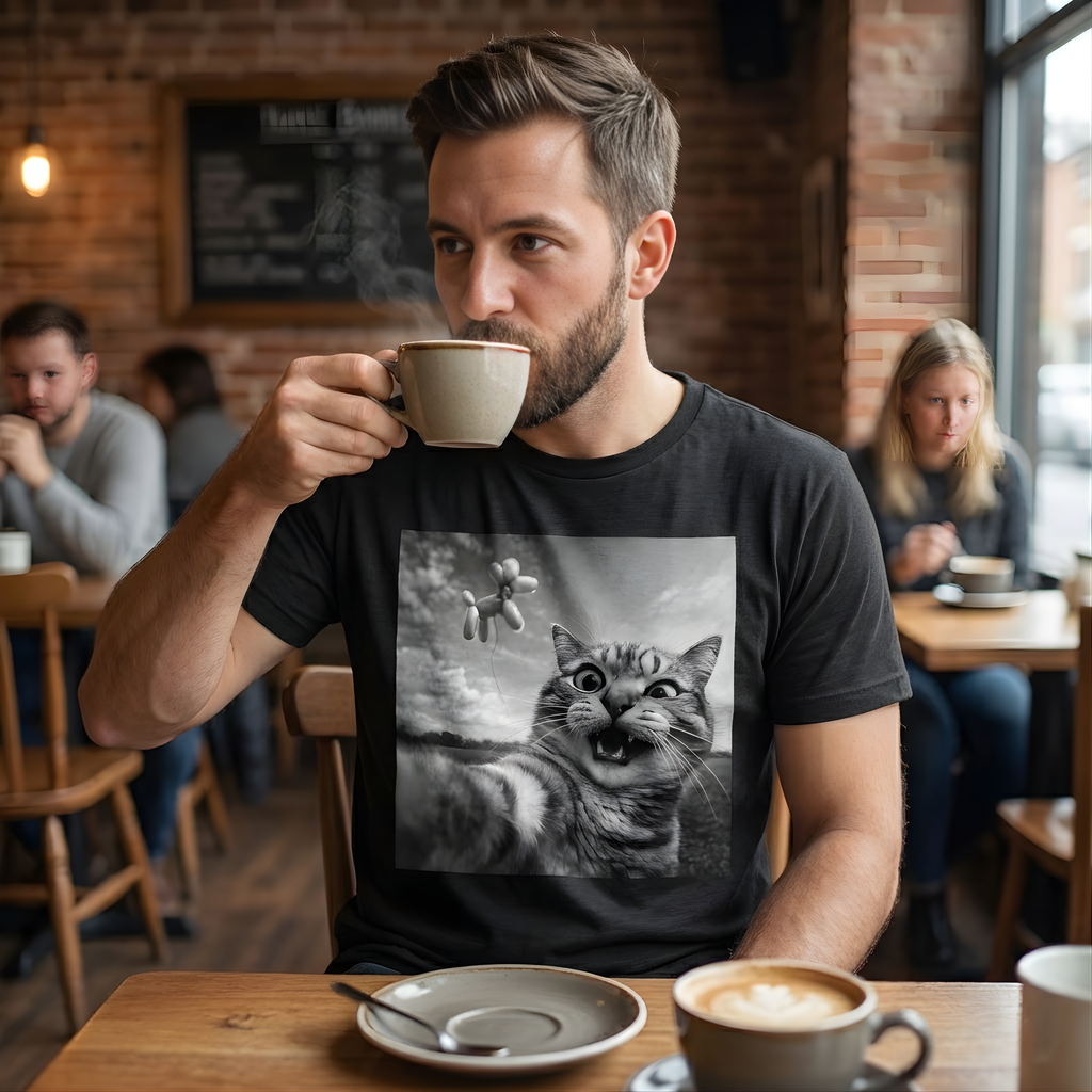 The Chaos Cat: Balloon Dog Selfie Art Print