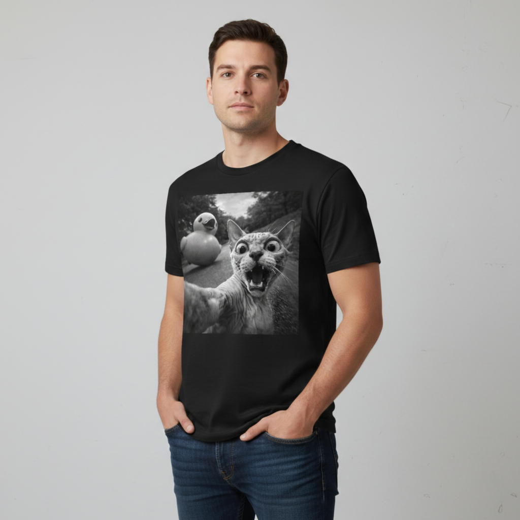 The Quack-Pocalypse: Sphynx Cat Selfie Tee