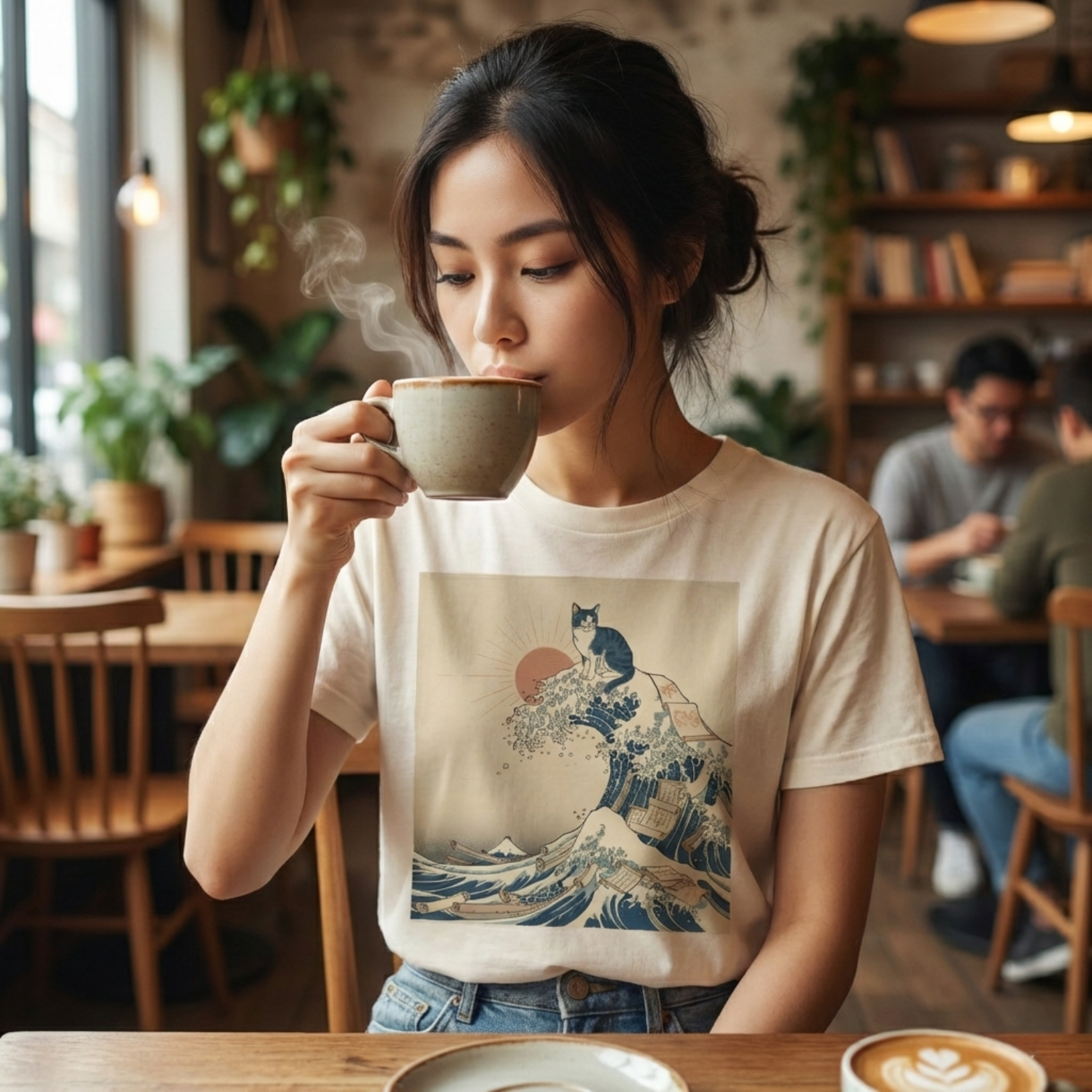 The Great Wave of Meow: Japanese Ukiyo-e Cat Tee