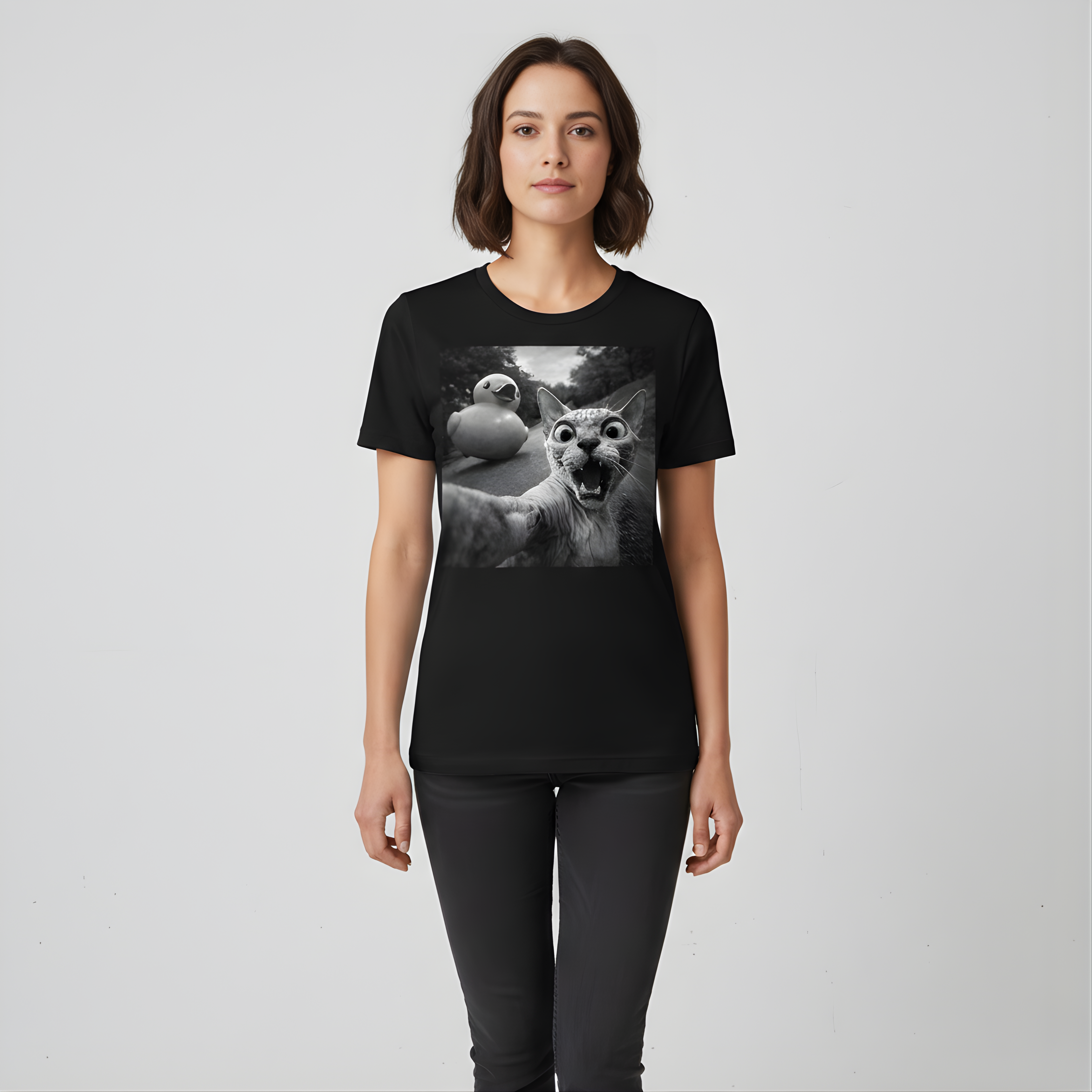 The Quack-Pocalypse: Sphynx Cat Selfie Tee
