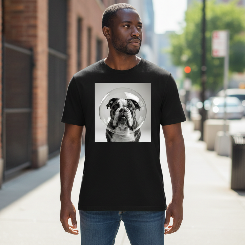 The Bubble Dog: Monochrome Surrealist Tee